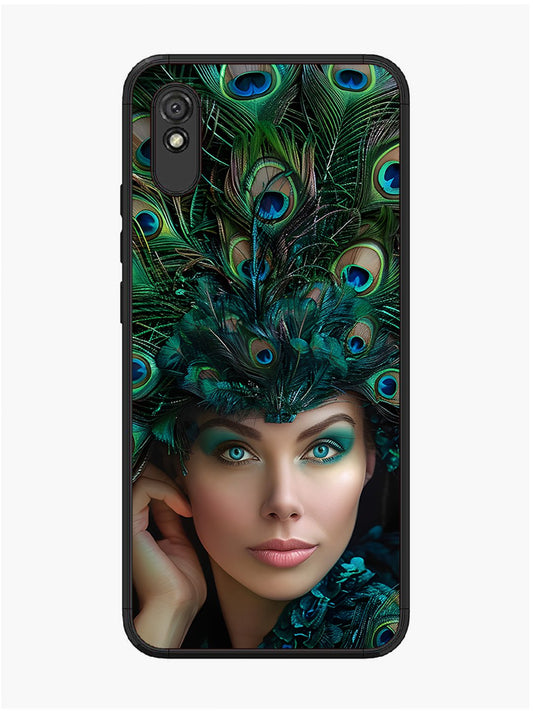 Xiaomi Redmi 9I Girl with peacock feather Crown