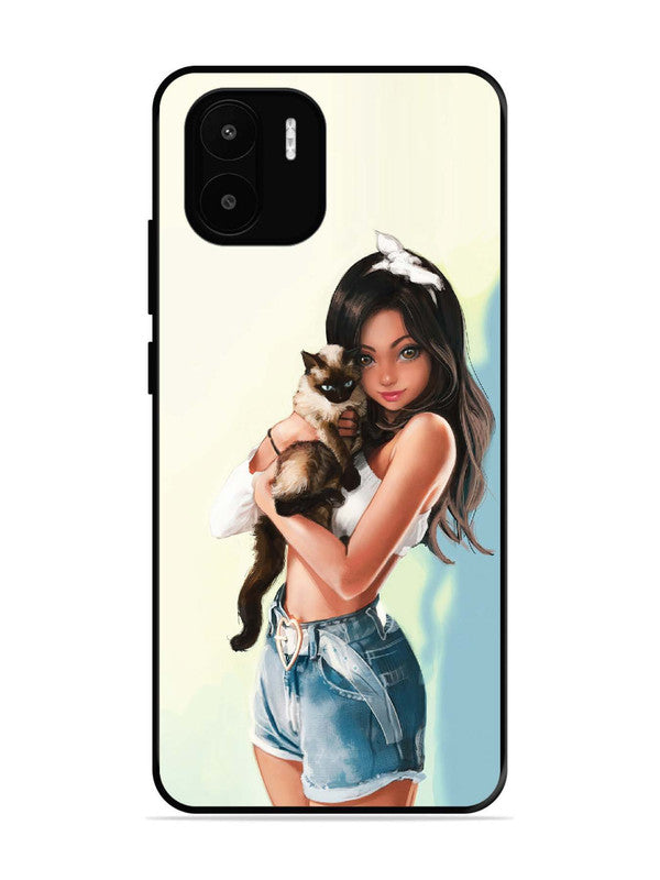 XIAOMI Redmi A2 Cute Girl with Cat