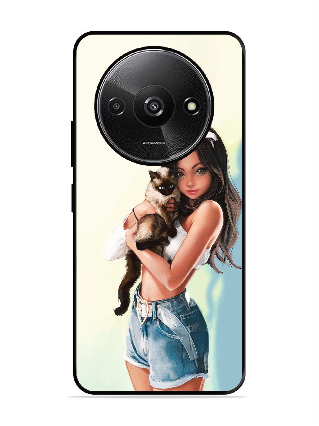Xiaomi Redmi A3 2024 Cute Girl with Cat