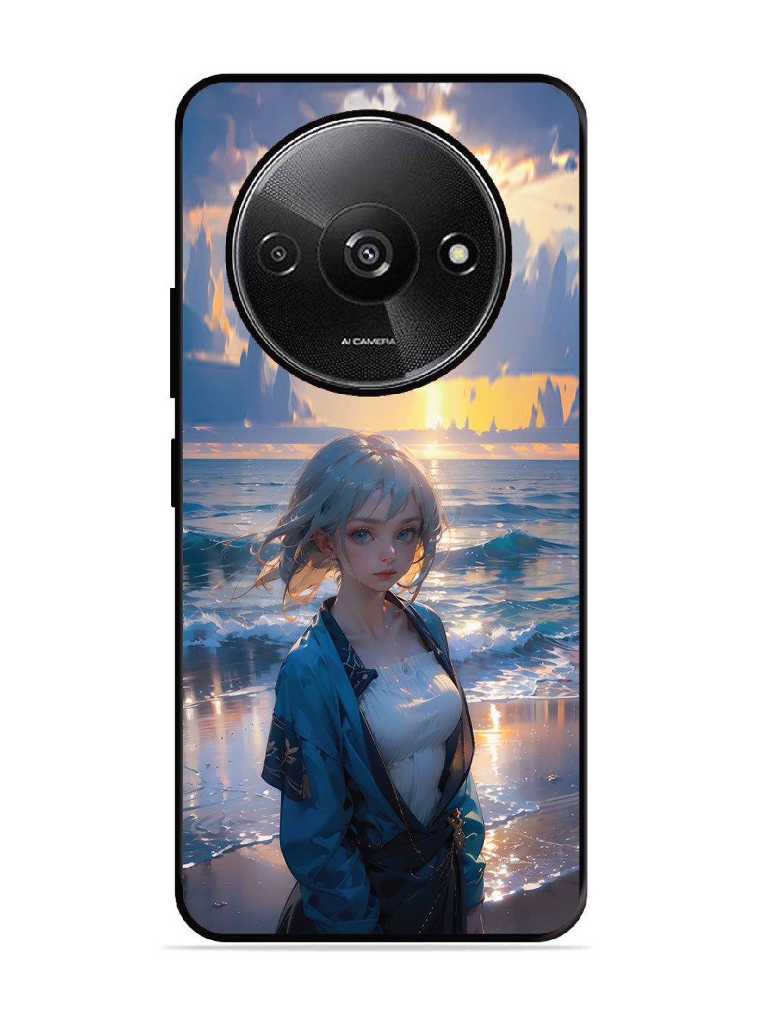 Xiaomi Redmi A3 2024 Anime Girl Beach Ocean Waves