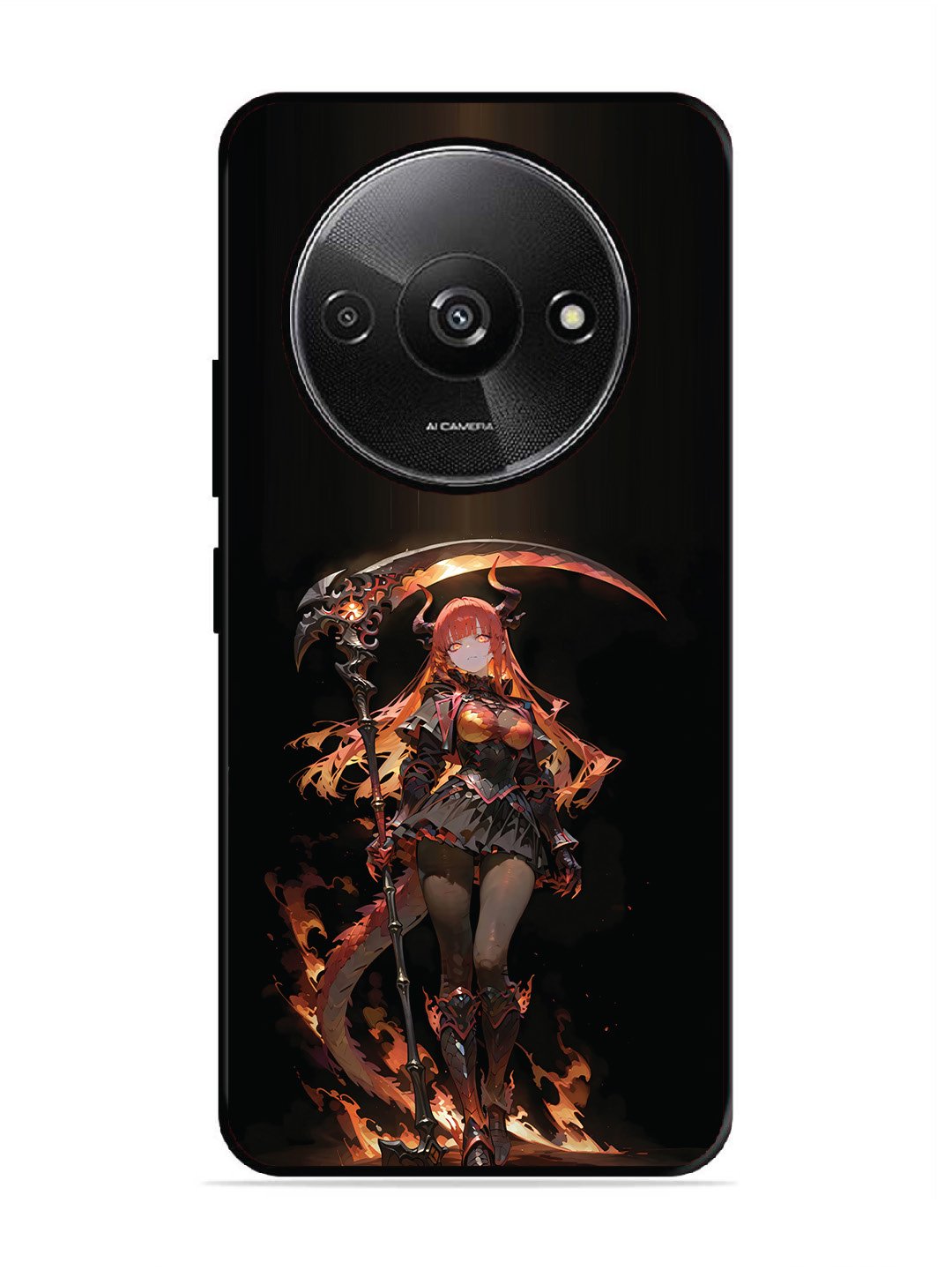 Xiaomi Redmi A3 2024 anime-girl-sycthe-red-hair-horn