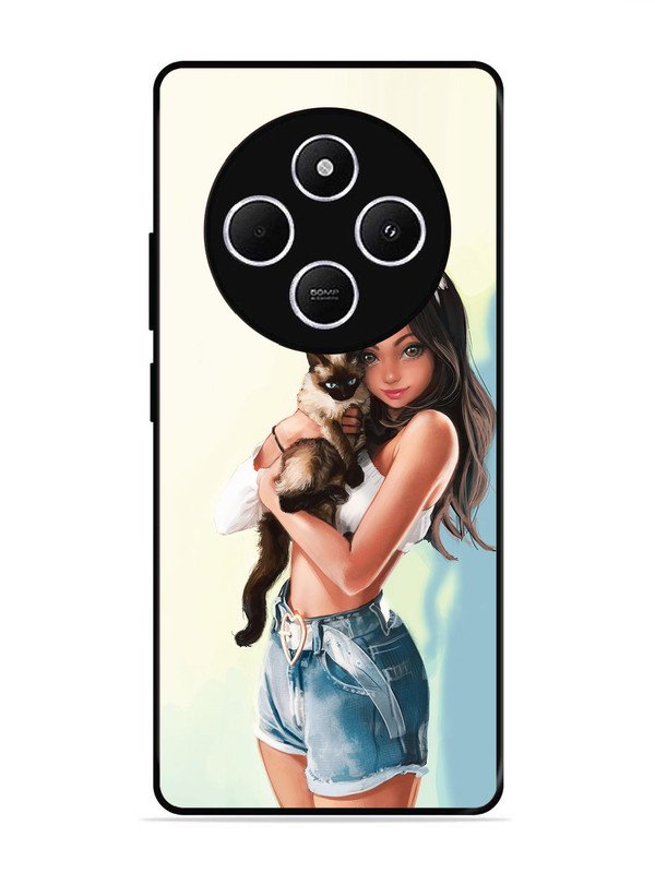 Xiaomi Redmi A4 5g Cute Girl with Cat