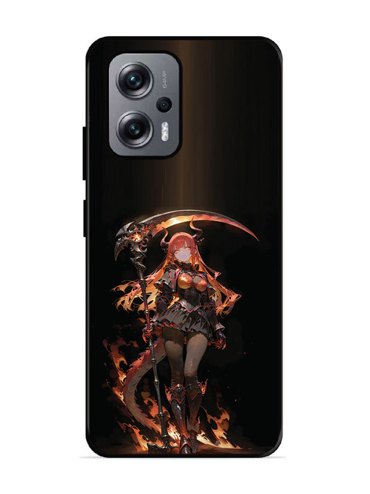 Xiaomi Redmi K50I 5G anime-girl-sycthe-red-hair-horn