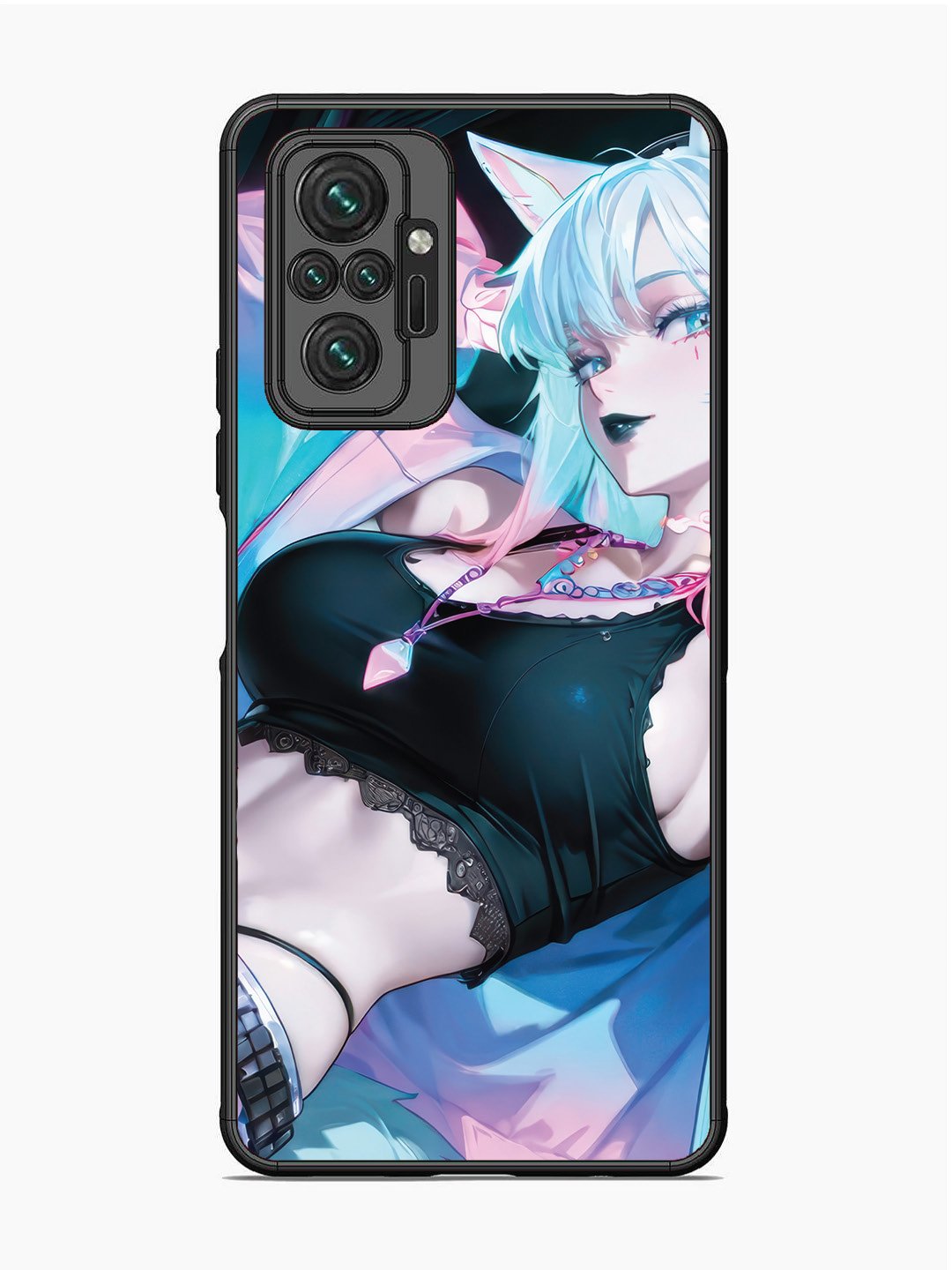 Xiaomi Redmi NOTE 10 PRO anime girl fox headpohone white Hair