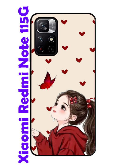 XIAOMI Redmi Note 11 5G Beautiful girl with red butterfly