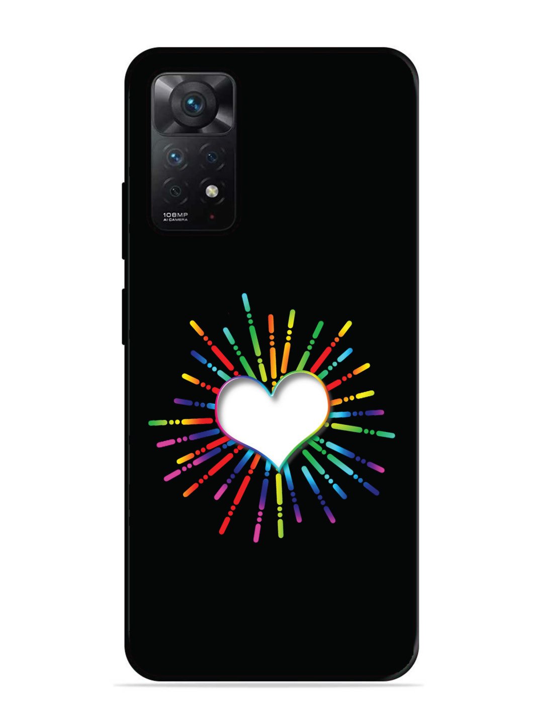 Xiaomi Redmi Note 11 5G Colourful Heart on Black