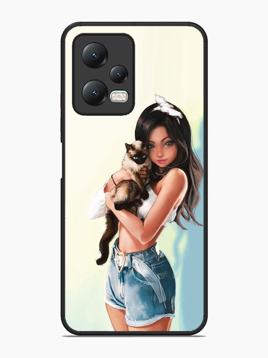 Xiaomi Redmi Note 12 5G Cute Girl with Cat