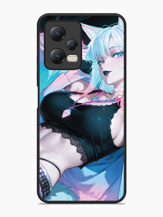 Xiaomi Redmi Note 12 5G anime girl fox headpohone white Hair