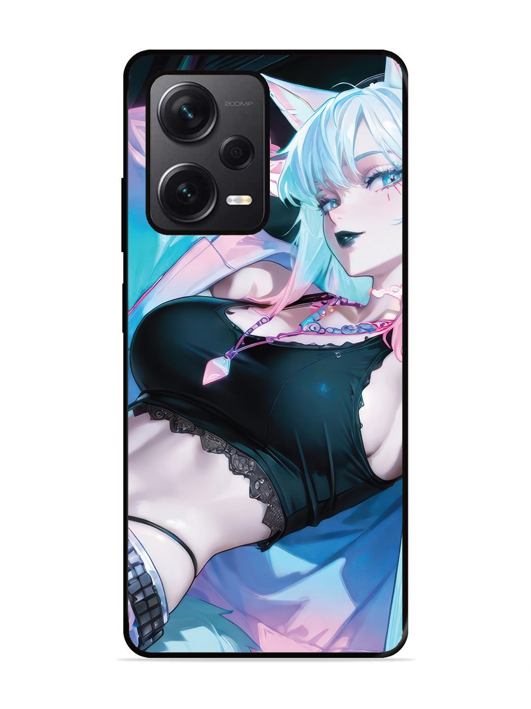 Xiaomi Redmi NOTE 12 PRO PLUS 5g anime girl fox headpohone white Hair