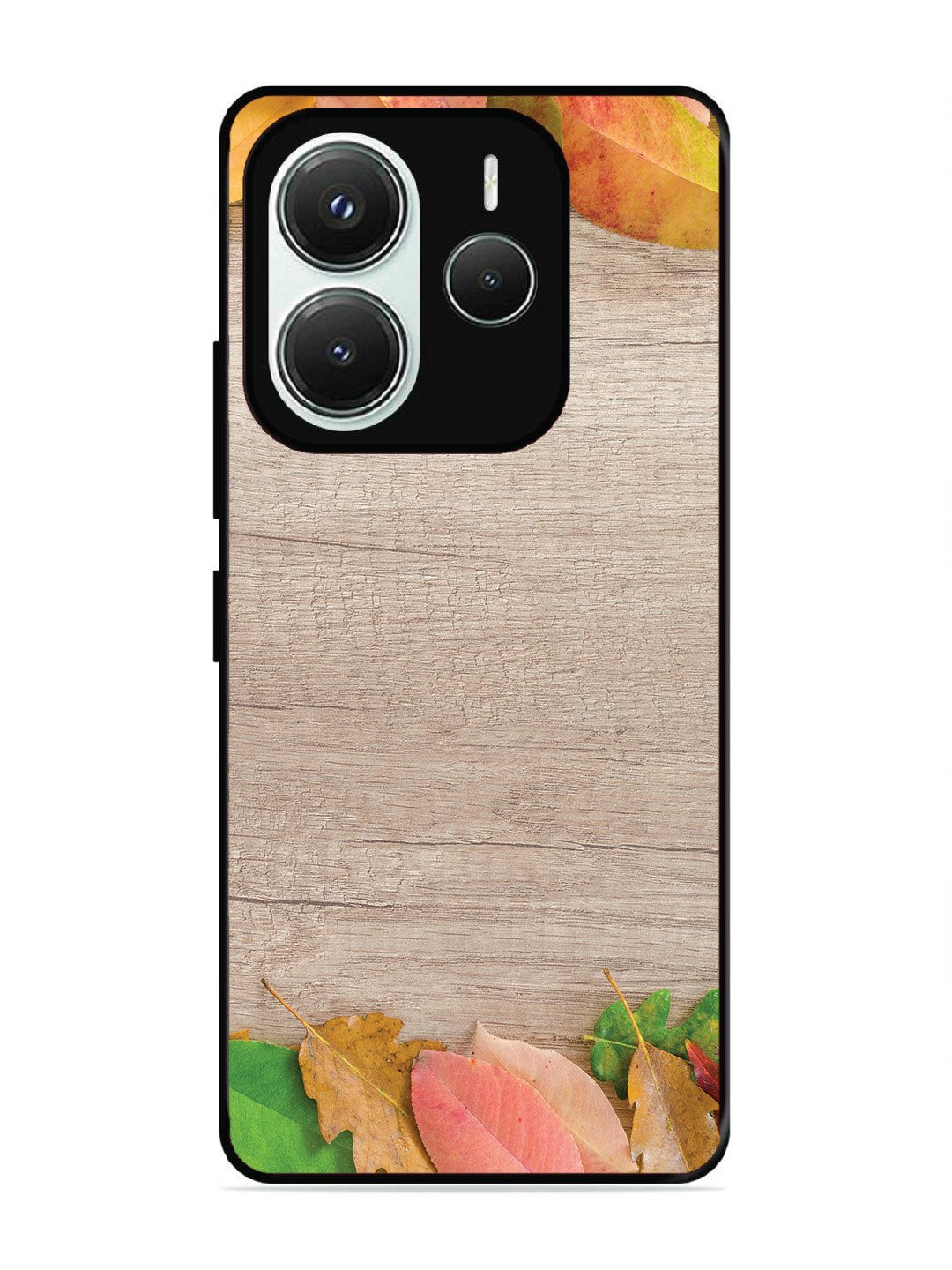 Xiaomi Redmi NOTE 14 5G Autumn Leafs On Wooden Table