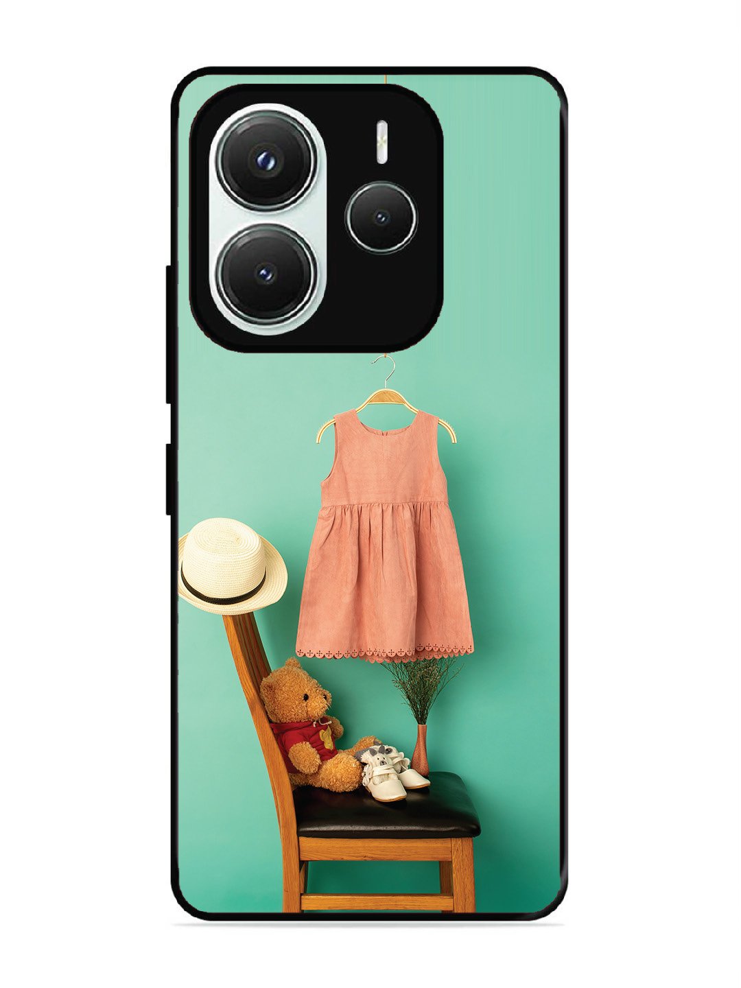Xiaomi Redmi NOTE 14 5G Trendy dress for girl near toy bear