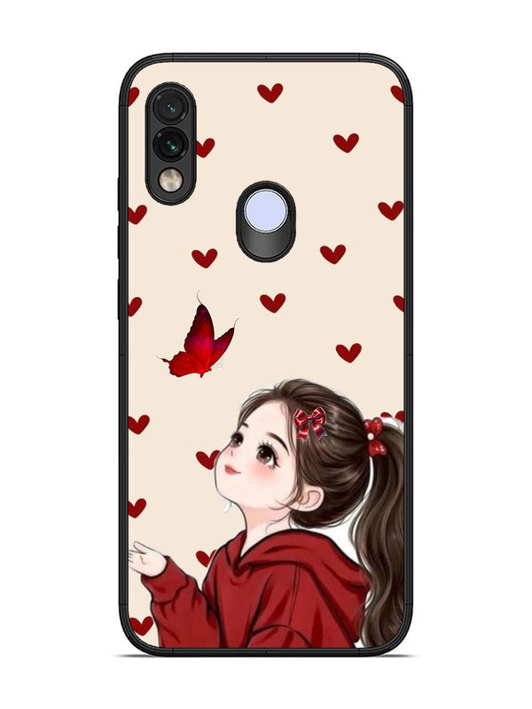 XIAOMI Redmi Note 7 Beautiful girl with red butterfly