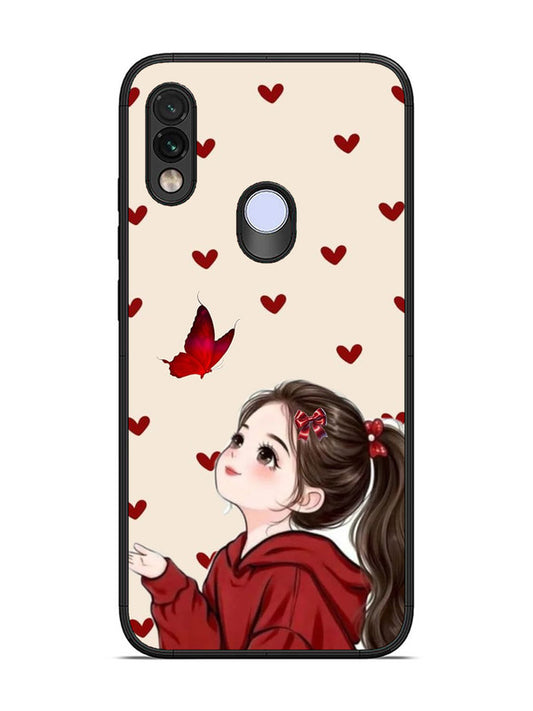 XIAOMI Redmi Note 7 Beautiful girl with red butterfly