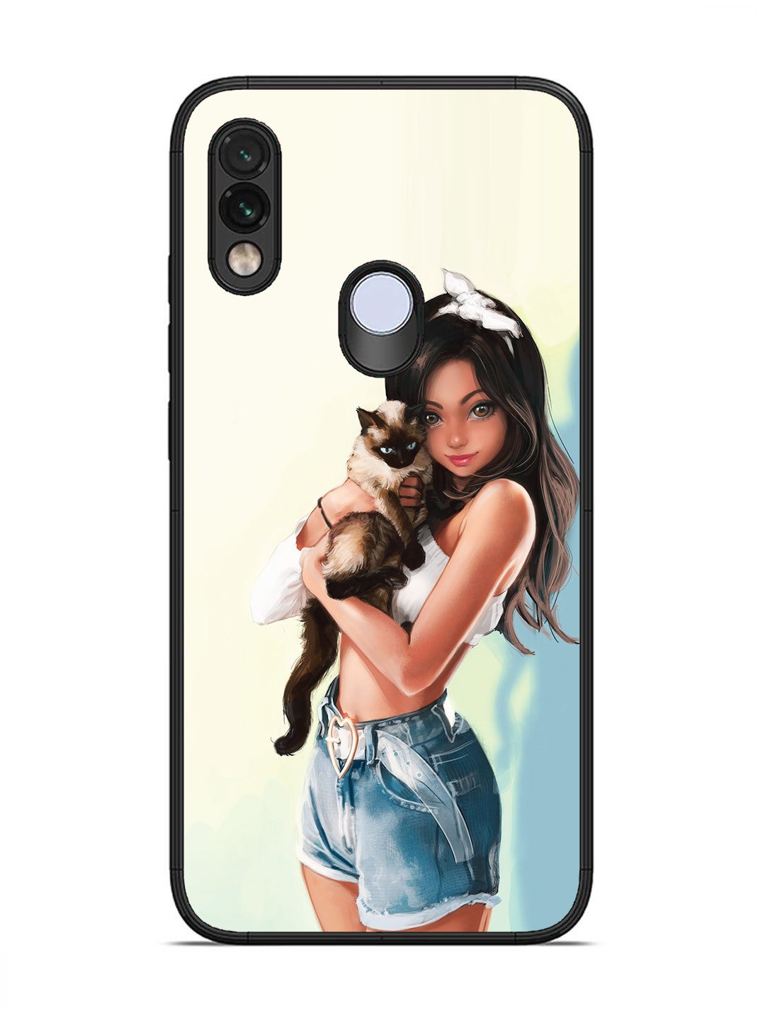 Xiaomi Redmi NOTE 7 Cute Girl with Cat