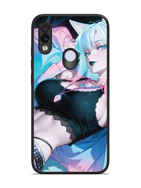 Xiaomi Redmi NOTE 7 anime girl fox headpohone white Hair