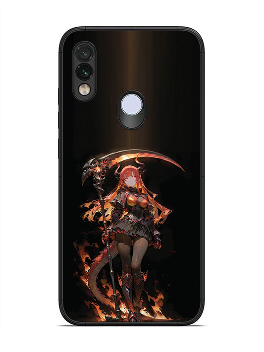 Xiaomi Redmi NOTE 7 anime-girl-sycthe-red-hair-horn