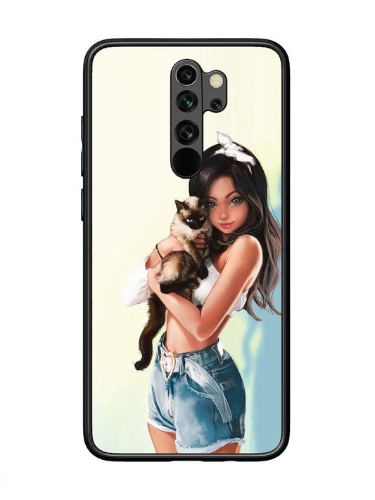 Xiaomi Redmi NOTE 8 PRO Cute Girl with Cat