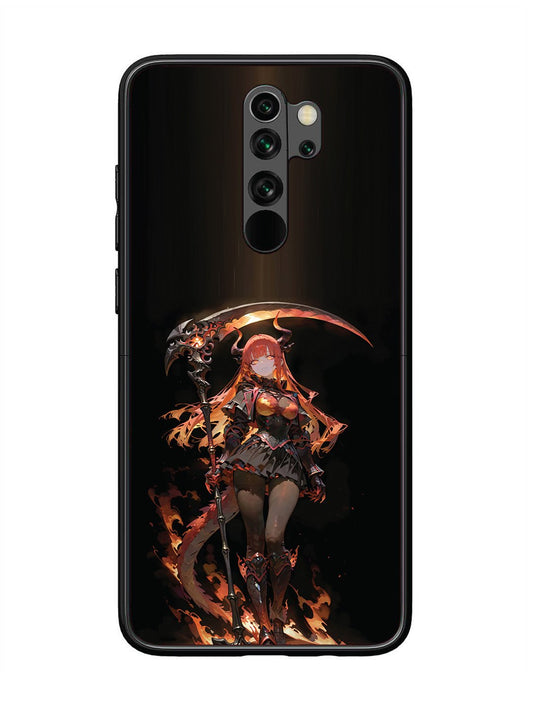 Xiaomi Redmi NOTE 8 PRO anime-girl-sycthe-red-hair-horn