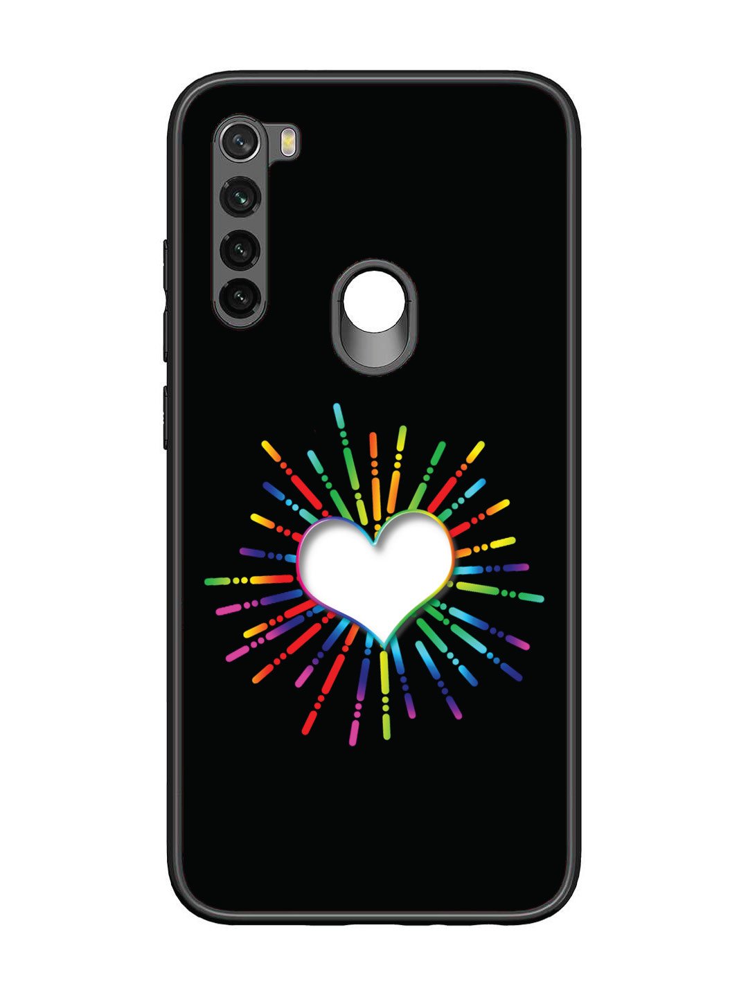 Xiaomi Redmi NOTE 8 Colourful Heart on Black
