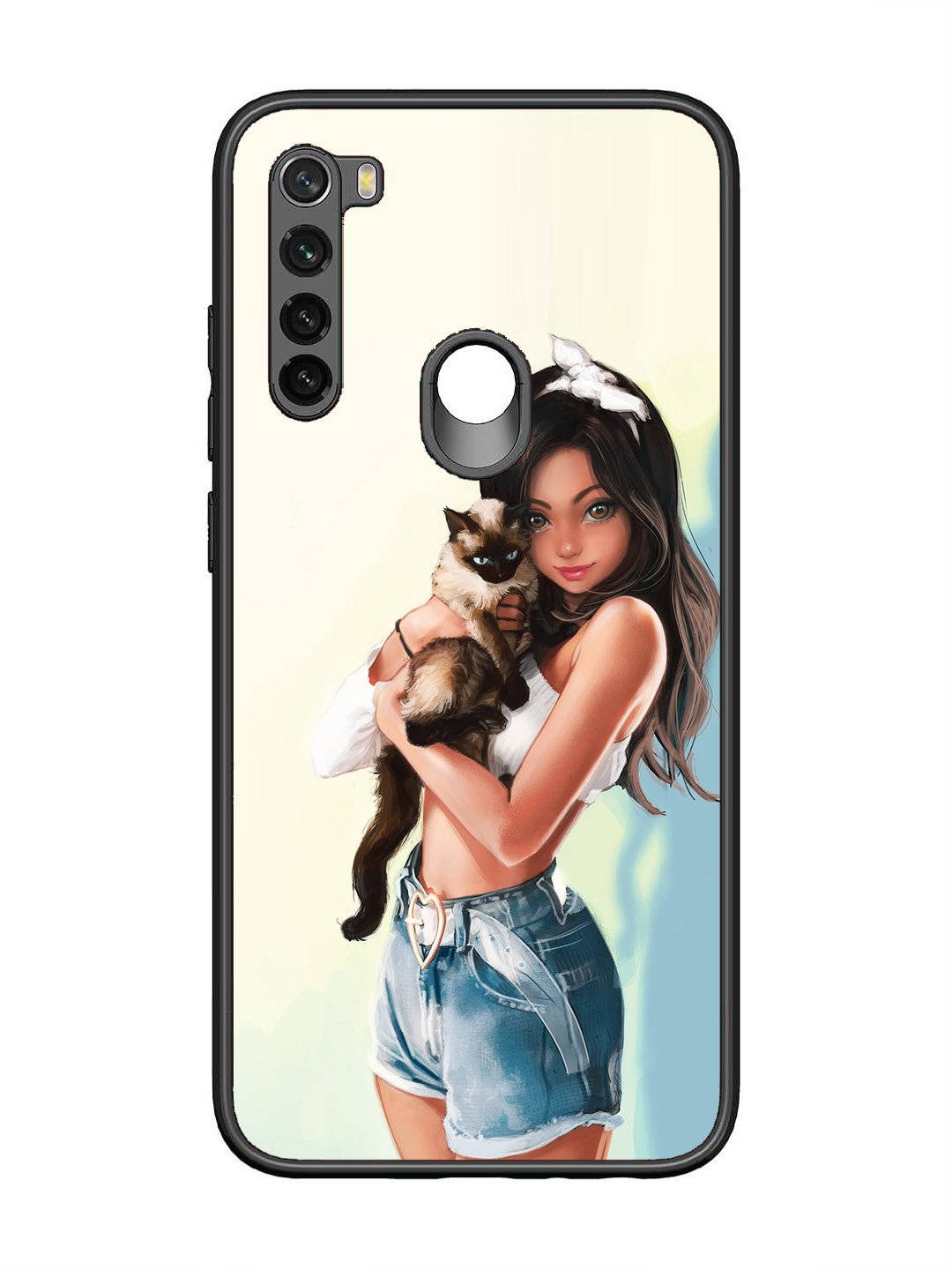 Xiaomi Redmi NOTE 8 Cute Girl with Cat
