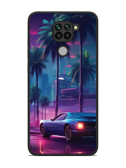 Xiaomi Redmi NOTE 9 sunset-sports-car-city-palm-trees