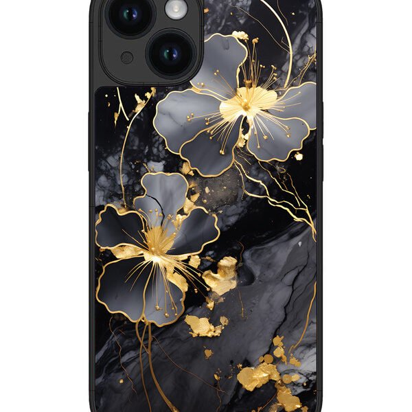 Iphone 14 | 2D Metal | Dark Flowars | LC301