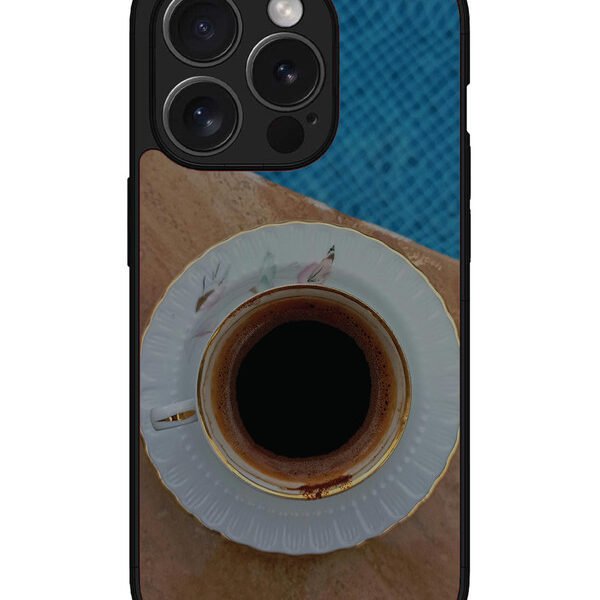 Iphone 15 Pro | 2D Metal | Black Tea Cup Saucer | LC068