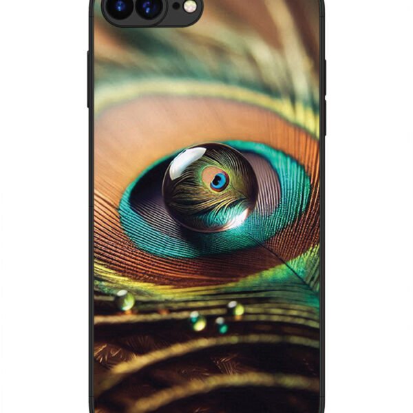 Iphone 7 Plus | 2D Metal | Water Drop On Peacock Feather | LC078