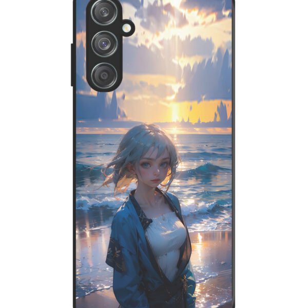 Samsung Galaxy M33 5G | 2D Metal | Anime Girl Beach Ocean Waves | LC142
