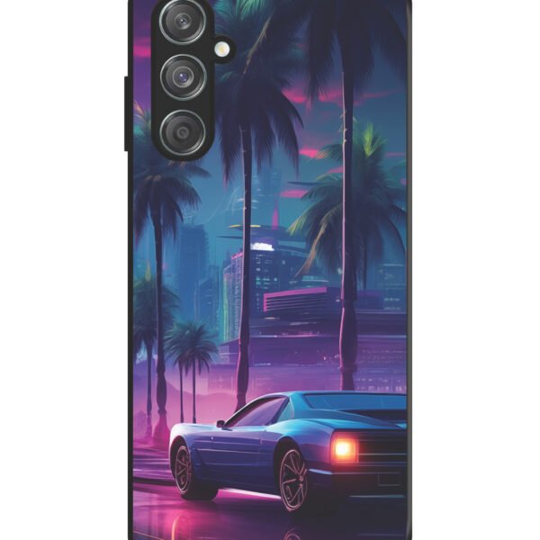Samsung Galaxy F15 5G | 2D Metal | Sunset-Sports-Car-City-Palm-Trees | LC134